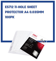 Deli 11-hole Sheet Protector A4 0.035mm 100pk