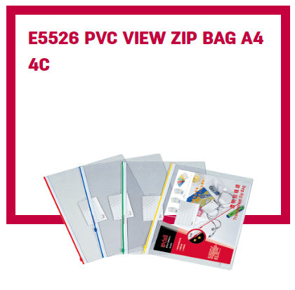 Deli PVC View Zip Bag A4 4C - Al Masam Stationery LLC