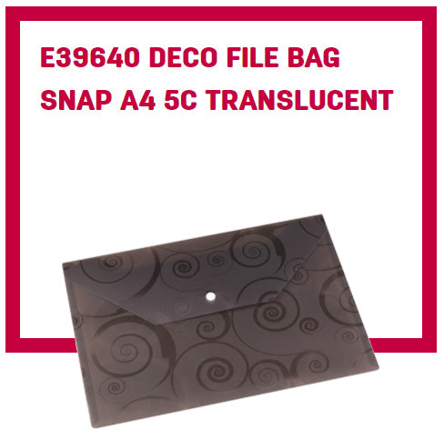 Deli Deco File Bag Snap A4 5C Translucent - Al Masam Stationery LLC