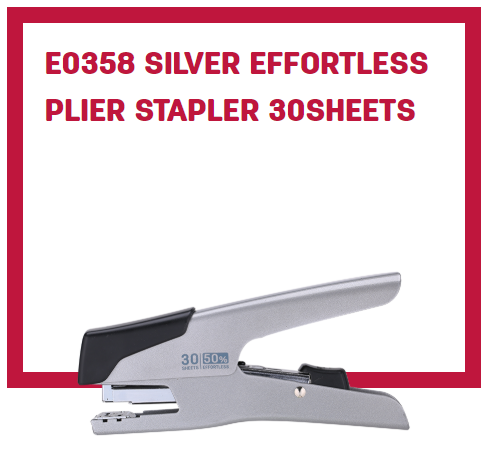 Deli Silver Effortless Plier Stapler 30sheets,24/6 & 26/6 - Al Masam Stationery LLC