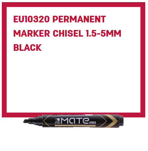Deli Permanent Marker Chisel 1.5-5mm Black - (EU10320) - Al Masam Stationery LLC