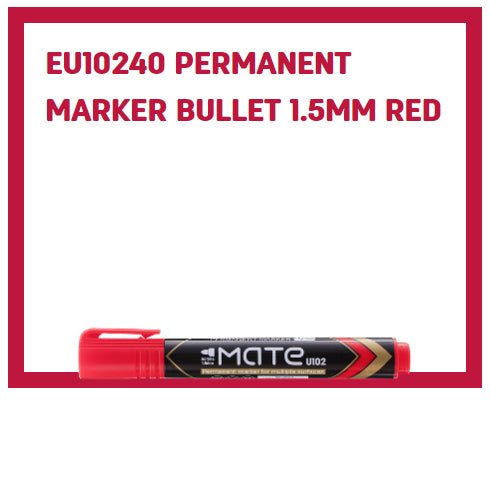 Deli Permanent Marker Bullet 1.5mm Red - Al Masam Stationery LLC