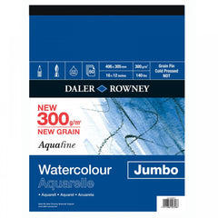 Daler Rowney Aquafine Watercolour Jumbo Pad (300gsm/50sht) 16 x 12" (406 x 305mm) - Al Masam Stationery LLC