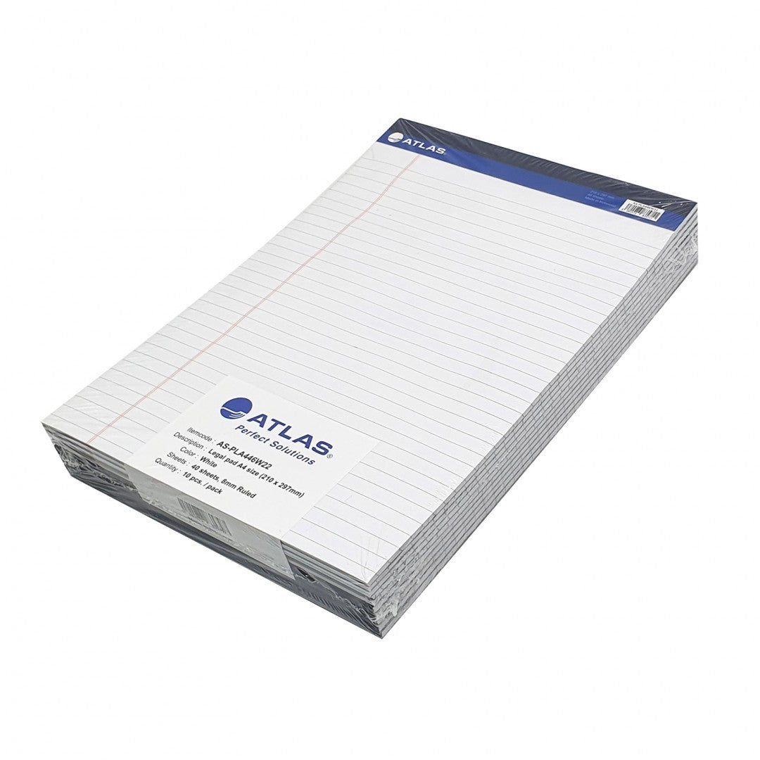 Atlas 40 Sheet Legal Pad A4 White - Al Masam Stationery LLC Main image