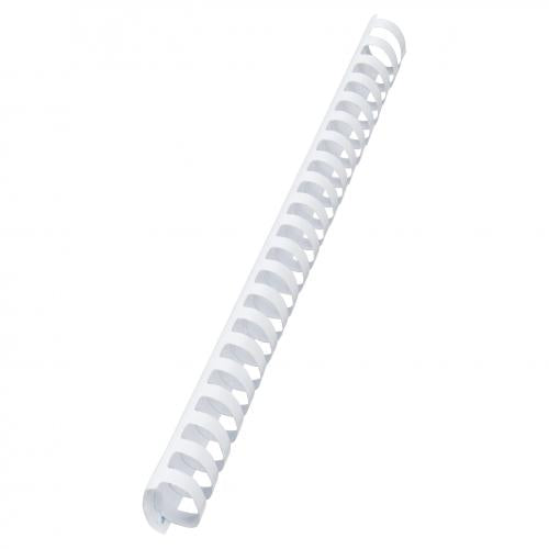 Atlas A4 binding comb in white, 25mm size, designed for secure document binding and organization.
