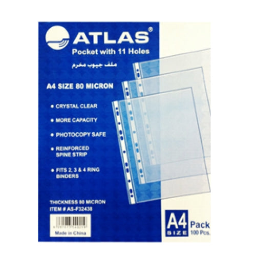 Atlas A4 Size Pocket Clear - Al Masam Stationery LLC Main image
