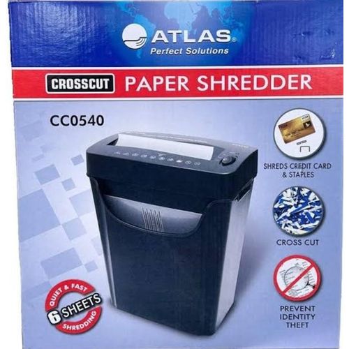 Atlas Cross Cut Shredder 4x32mm 5 Sheets Black - Al Masam Stationery LLC -  - 
