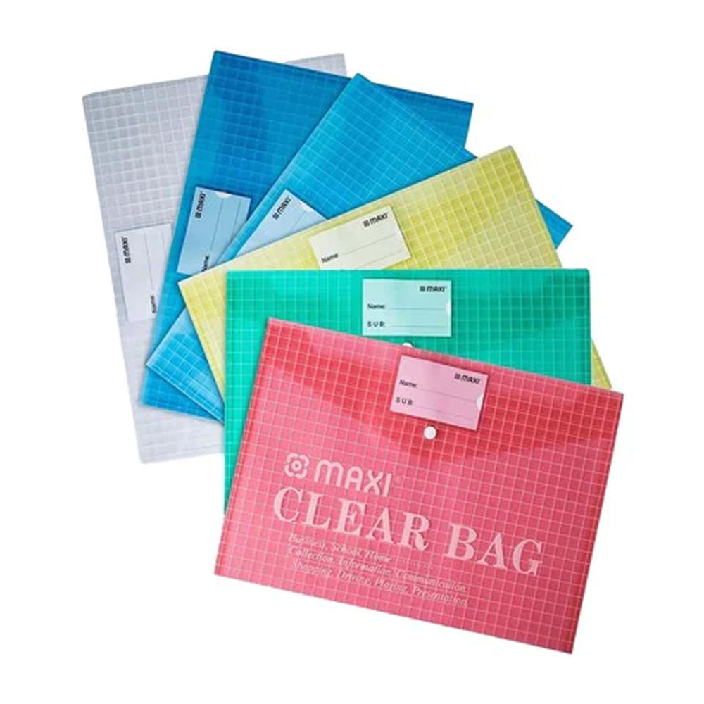 Atlas Document Bag Assorted Colors Pack - Al Masam Stationery LLC Main image