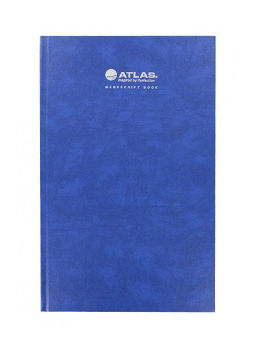 Blue Atlas Manuscript Spiral Pad Book, 10x8 inch, 192 pages, ideal for writing and note-taking.