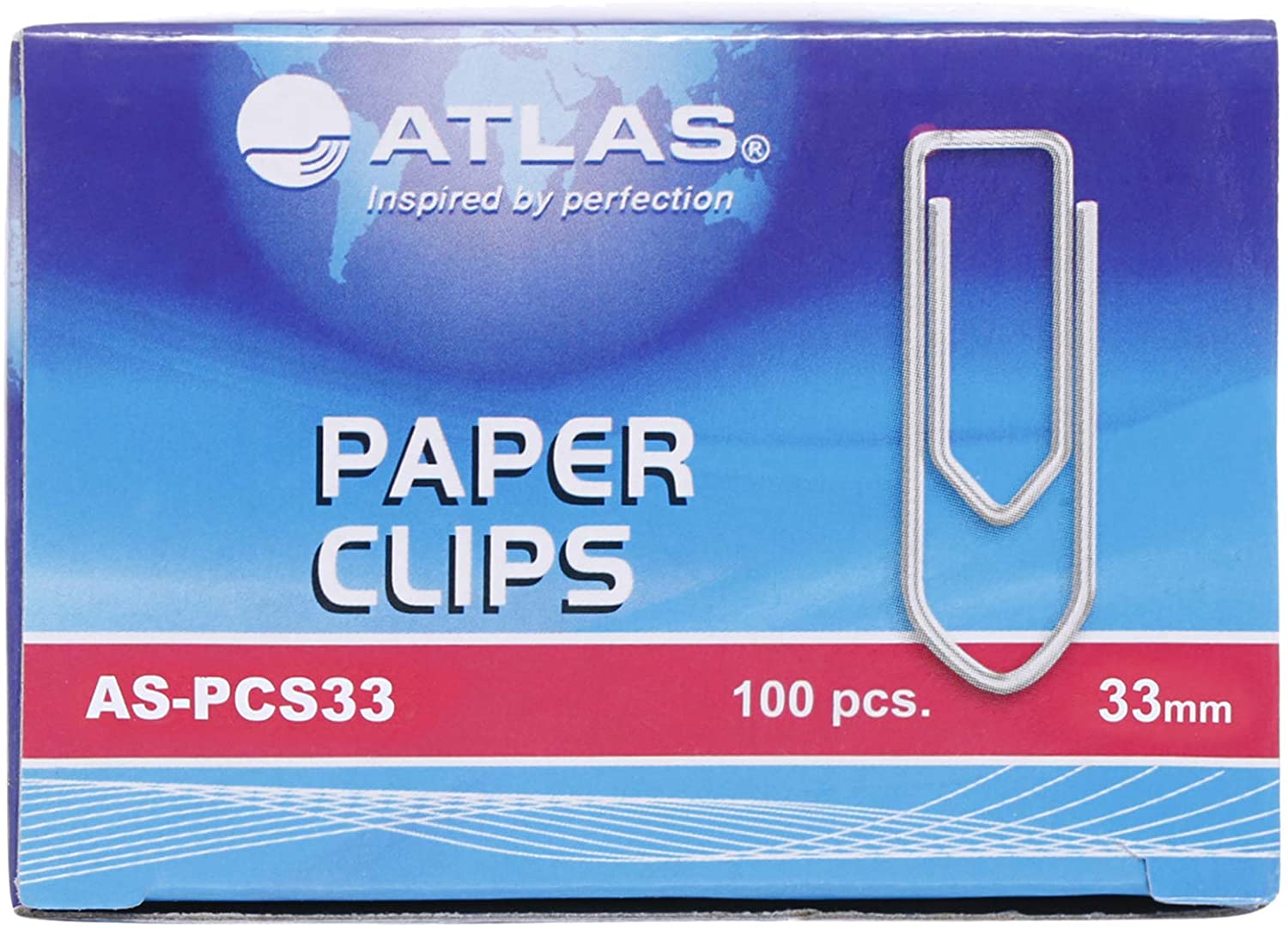 Atlas Paper Clip Ship Type 33mm Box of 10pcs - Al Masam Stationery LLC Main image