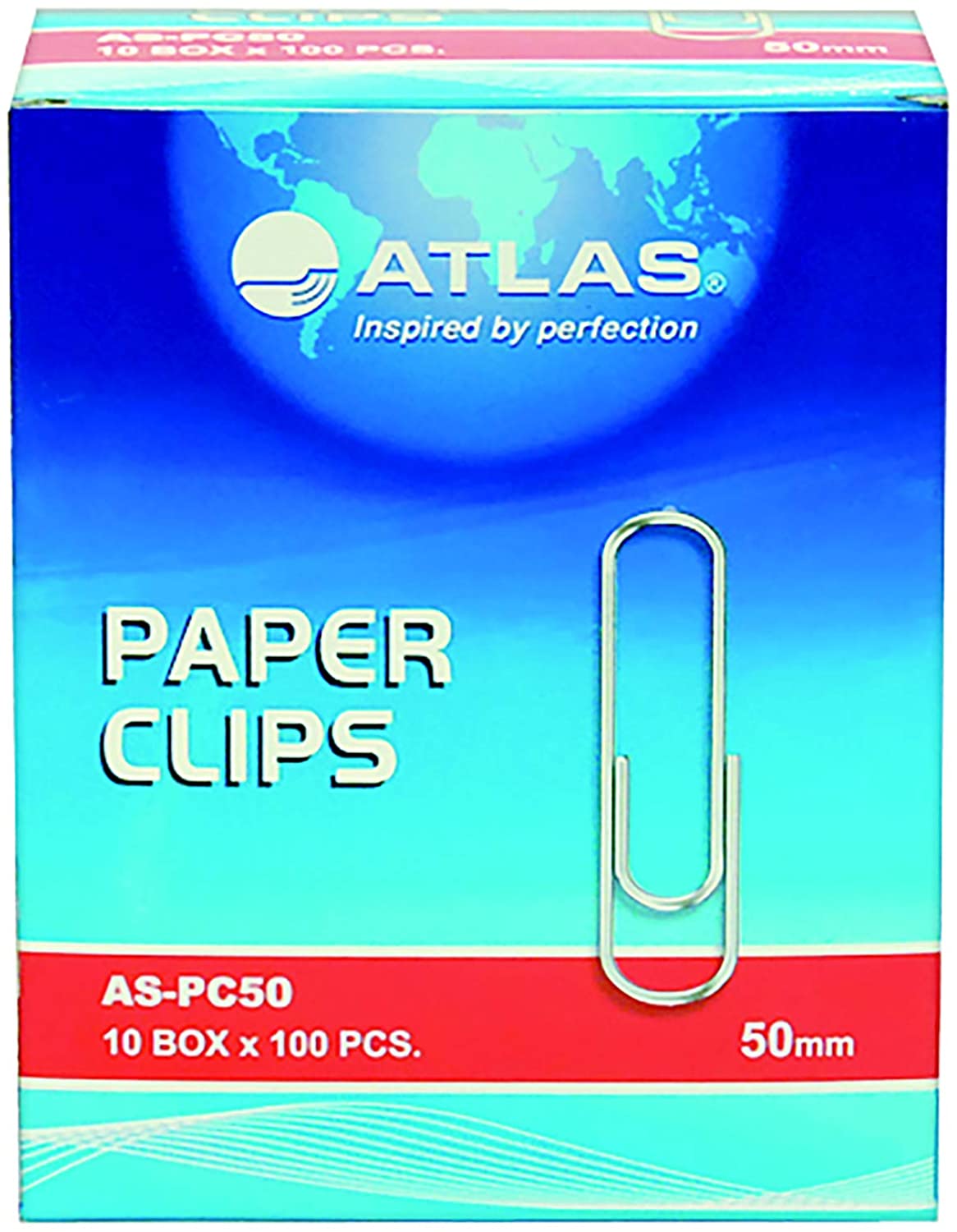 Atlas Paper Clips 50mm Box of 10pcs - Al Masam Stationery LLC Main image