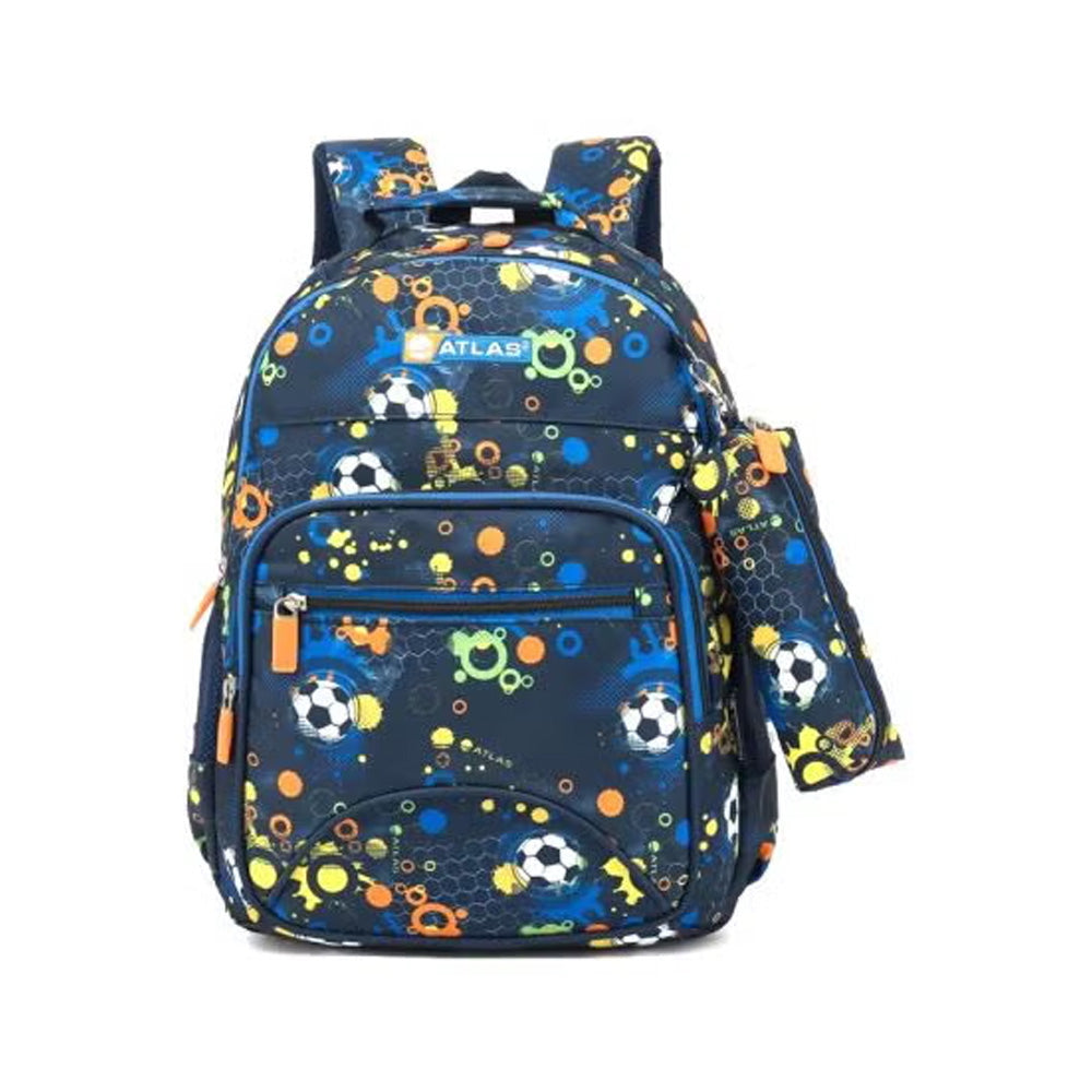 Atlas School Bag 16" Soccer Blue - Al Masam Stationery LLC Main image