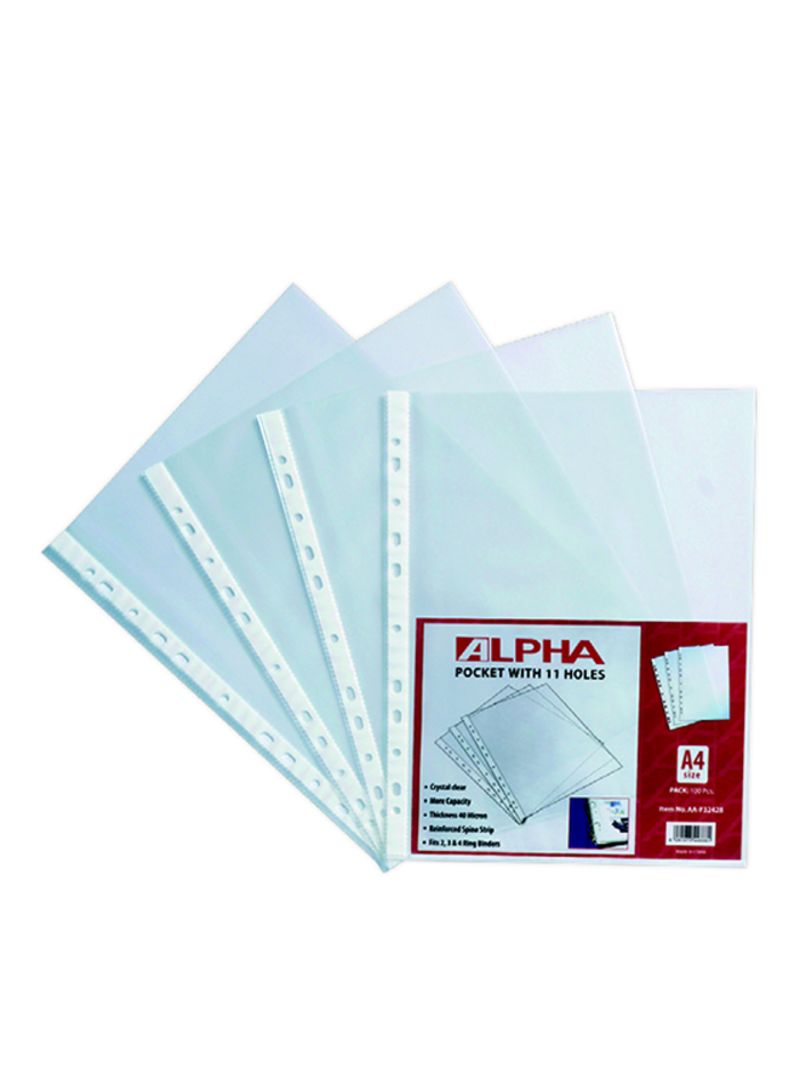 Atlas Sheet Protector Clear 40Mic Box of 100pc - Al Masam Stationery LLC Main image