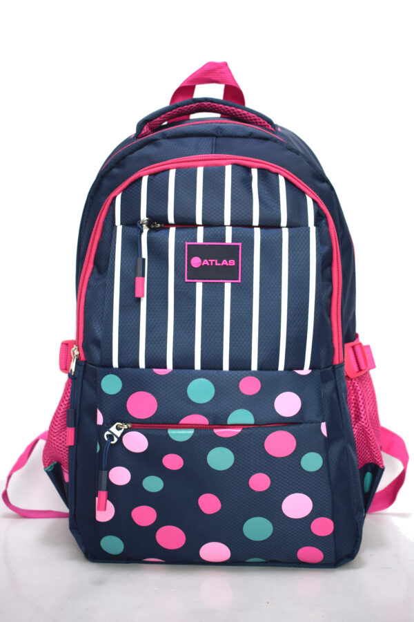 Atlas Trollery Bag  Stripes and Dots 16" Blue - Al Masam Stationery LLC Main image