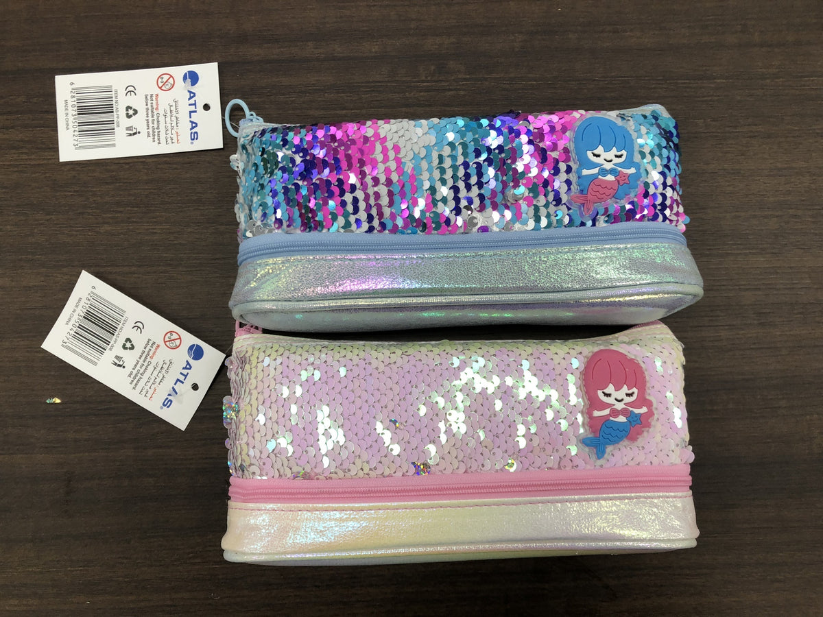 Atlas Pencil Case Mermaid Blue-Pink - Al Masam Stationery LLC Main image