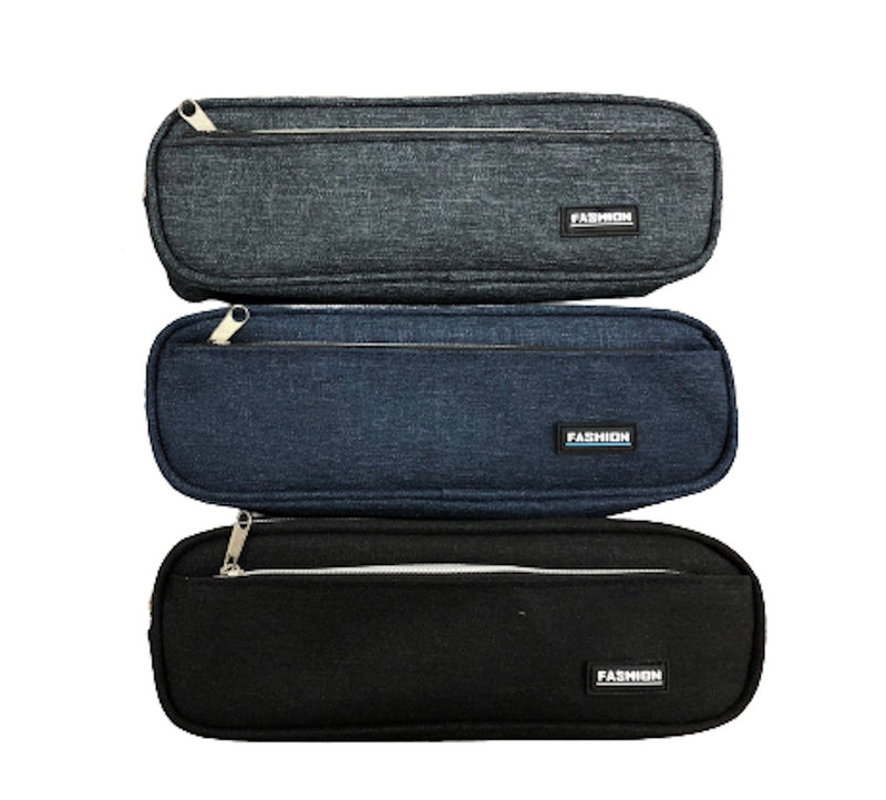 Atlas Pencil Case Square W-Zip Blue-Black-Grey - Al Masam Stationery LLC Main image
