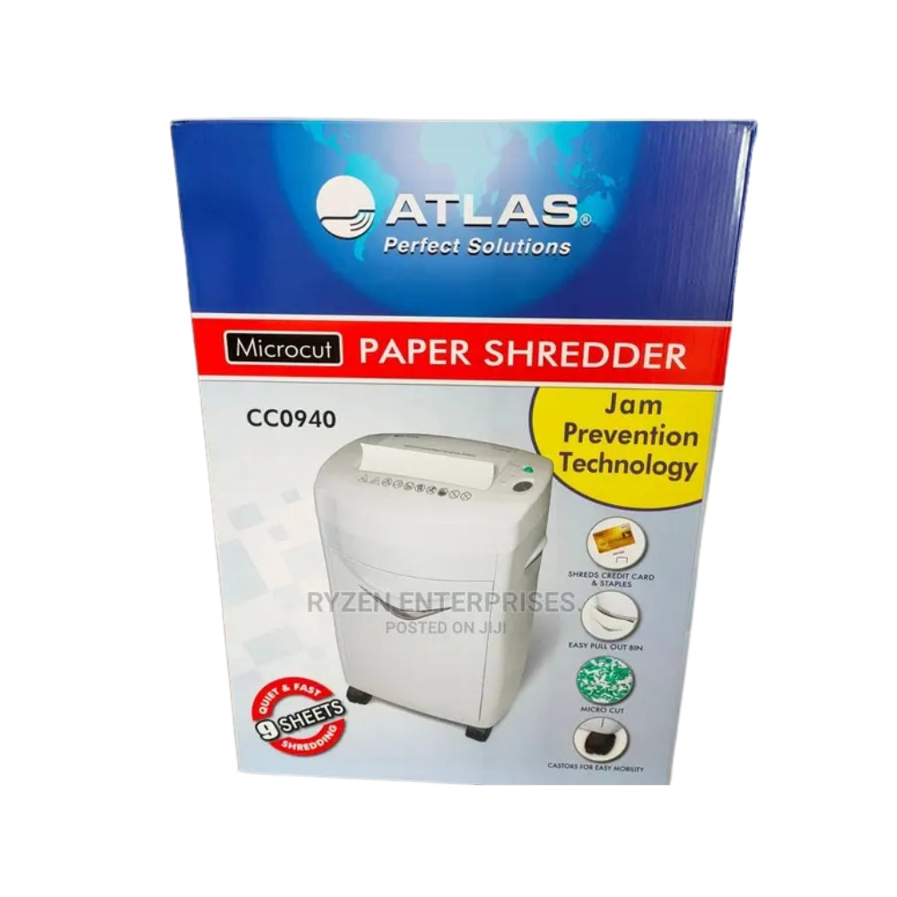 Atlas Cross Cut Shredder Machine  3x9mm 9sheet - Al Masam Stationery LLC - Shredder Machines - Shredder Machines