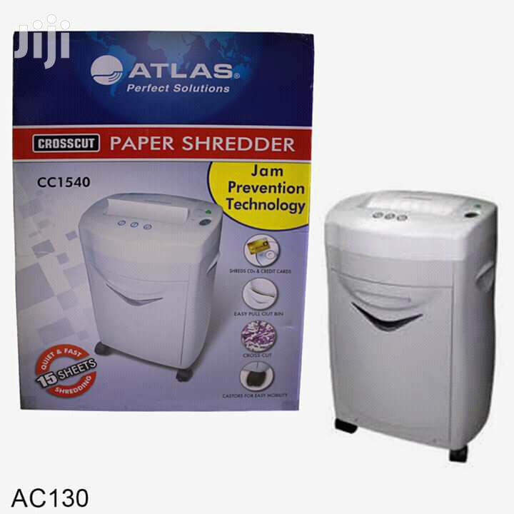 Atlas Cross Cut Shredder Machine 4x25mm 15sheet - Al Masam Stationery LLC - Shredder Machines - Shredder Machines
