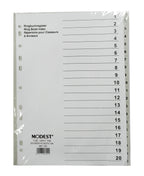 Atlas 1-20 Plastic Divider A4 - Al Masam Stationery LLC