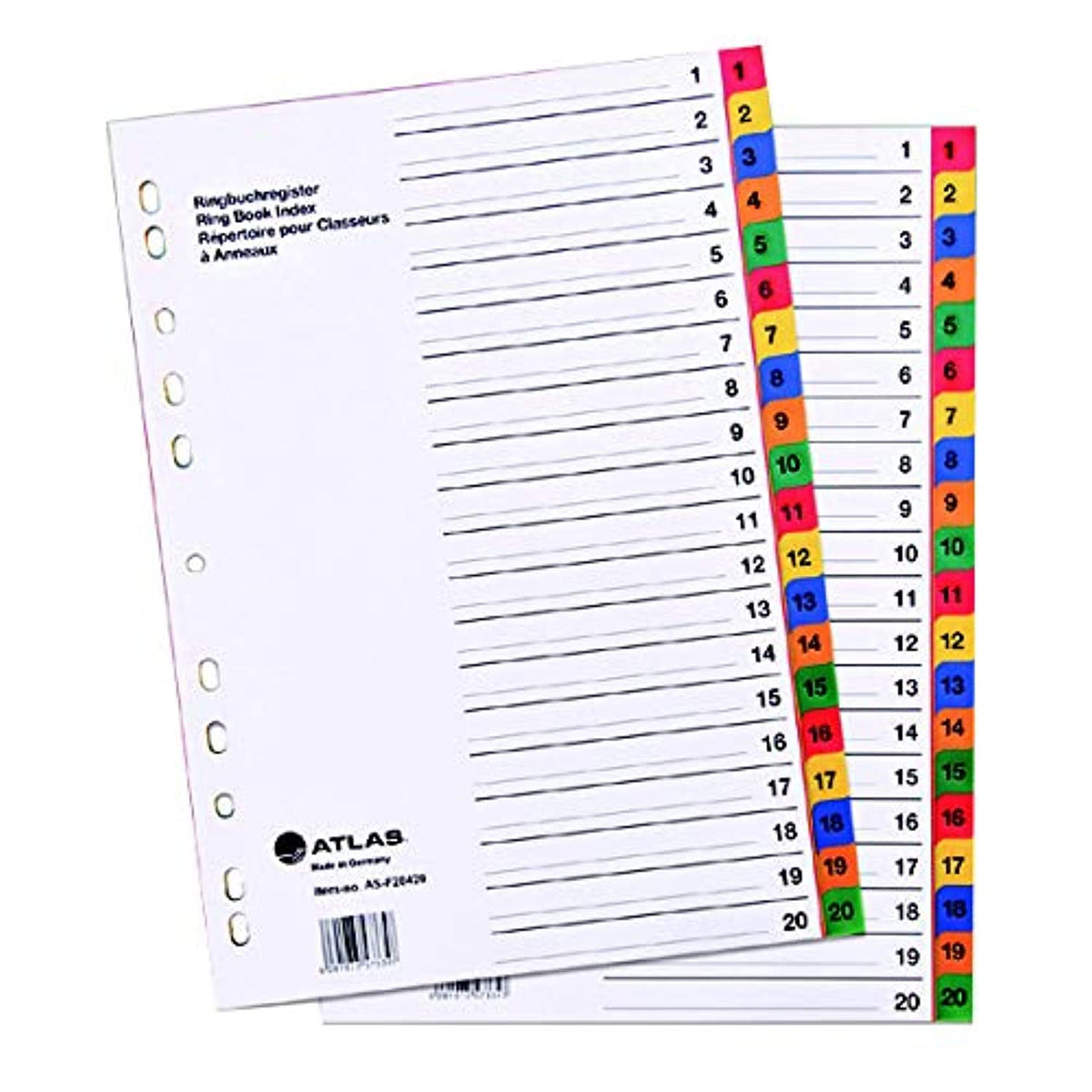 Atlas 1-5 PP Col Yearly Divider Multicolor - Al Masam Stationery LLC Main image