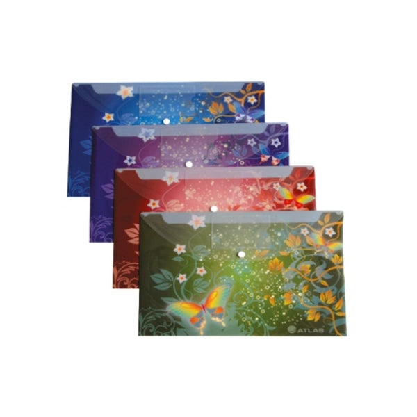 Atlas A4 Butterfly 20 Pocket Clear Book File Folder Red - Al Masam Stationery LLC Main image