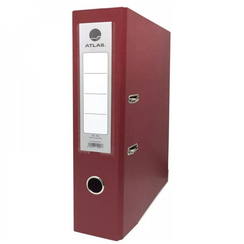 Atlas A4 Plastic Box File - Black 80 mm Dark Red - Al Masam Stationery LLC Main image