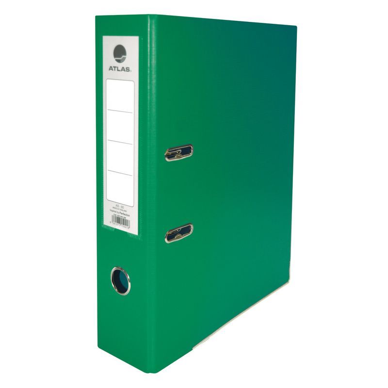 Atlas A4 Plastic Box File - Black 80 mm Green - Al Masam Stationery LLC Main image