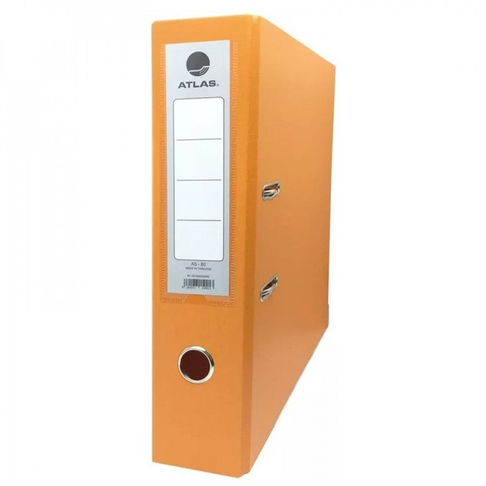 Atlas A4 Plastic Box File - Black 80 mm Orange - Al Masam Stationery LLC Main image