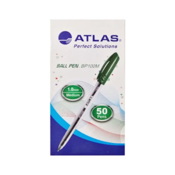 Atlas Ball Pen Green 1mm - Al Masam Stationery LLC Main image