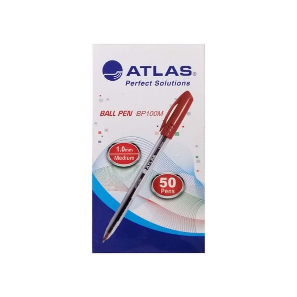 Atlas Ball Pen Red 1mm - Al Masam Stationery LLC Main image