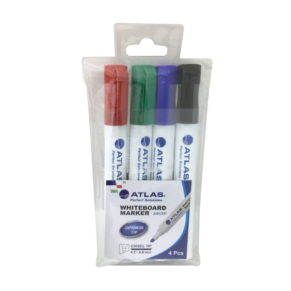 Atlas Bullet Whiteboard Marker Chisel Tip Pack - Al Masam Stationery LLC Main image
