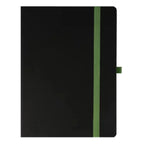 Atlas Elite ruled notebook with 4 tabs, 240 pages, silver cover for organized note-taking and writing.