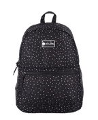 Atlas Girl Backpack 16.5-inch Kiki Black Dots school bag with adjustable straps and spacious main compartment.