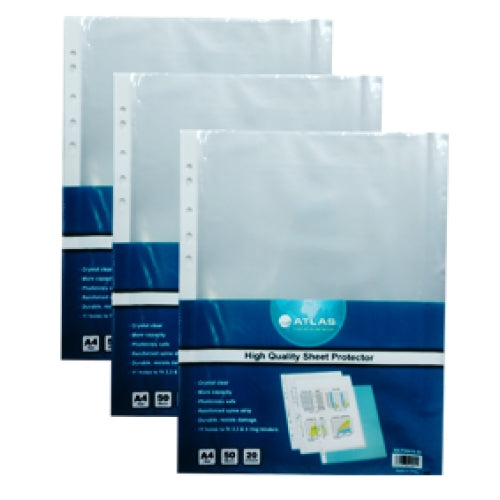 Atlas Glass Clear A4 Pocket Polypropylene 50 Micron File Folder - Al Masam Stationery LLC Main image