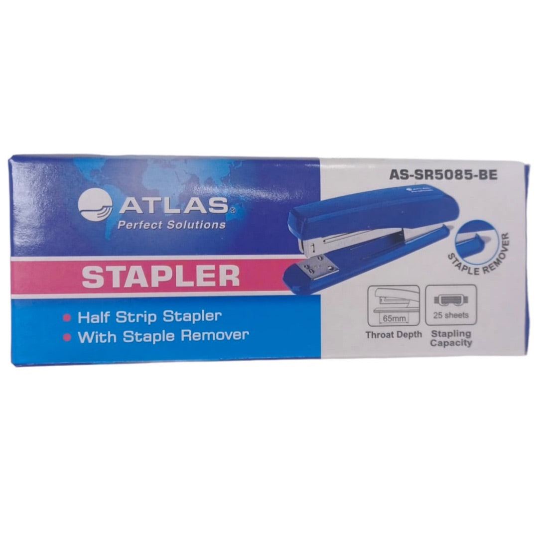 Atlas Half Strip Metal Stapler With Staple Remover Blue - Al Masam Stationery LLC Main image