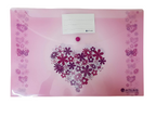 Atlas Pink Heart Document Bag Blue - Al Masam Stationery LLC
