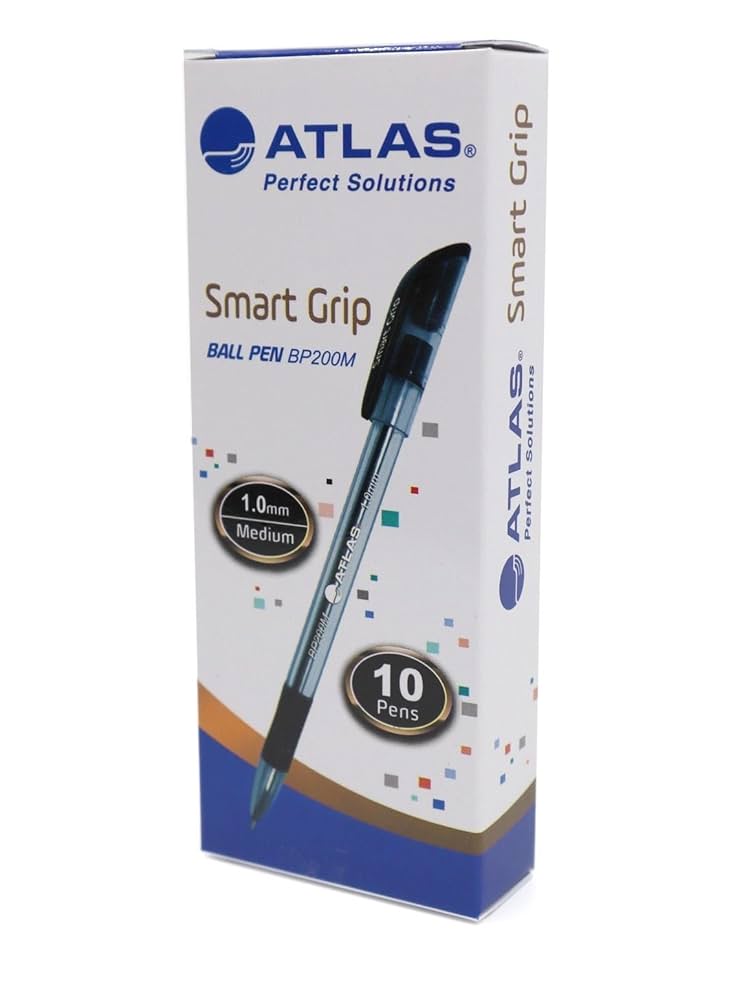 Atlas Smart Grip Ball Pen Black 1mm - Al Masam Stationery LLC Main image