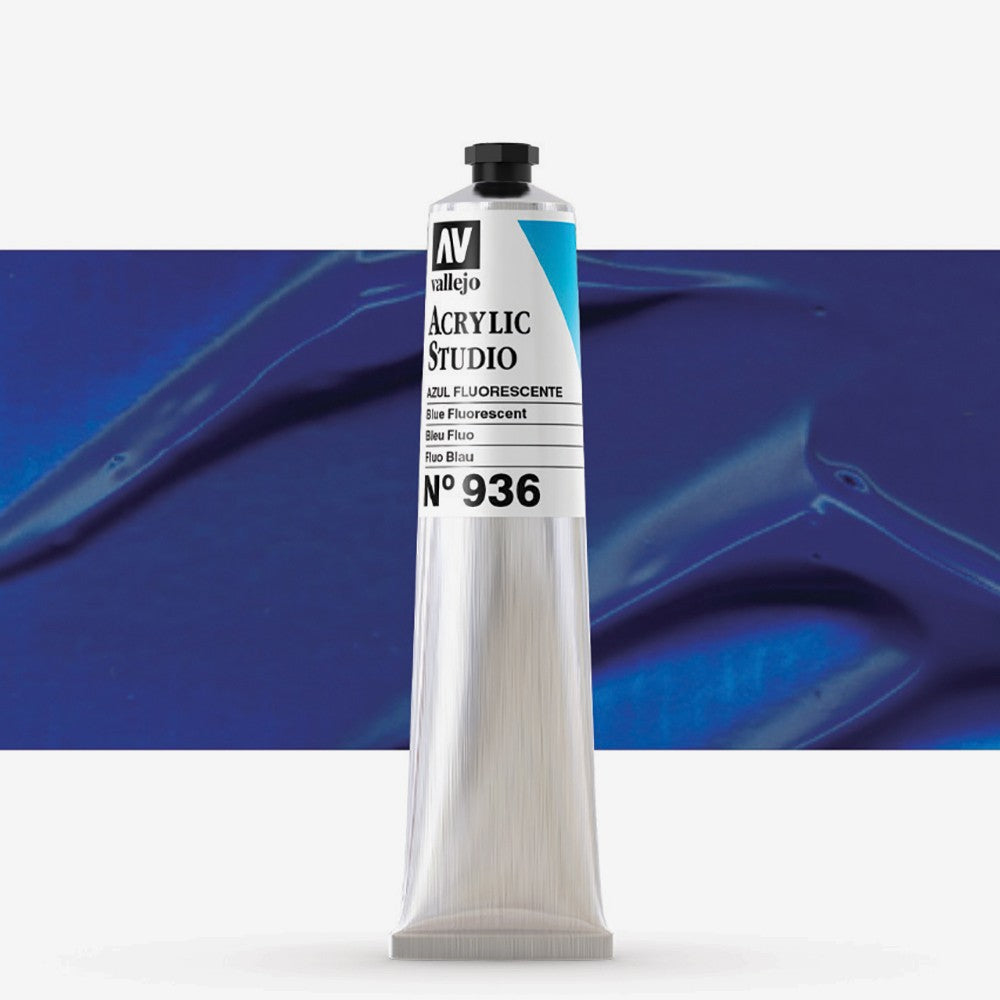 VALLEJO Acrylic Studio Fluo 36: 58 ML. Fluorescent Blue - Al Masam Stationery LLC