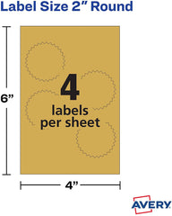 Avery Notary Seal Labels 2 Inch Diameter Printable Gold Certificate Seals - Al Masam Stationery LLC