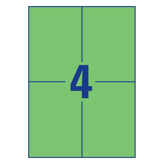 Coloured labels 105 x 148 mm Green - Al Masam Stationery LLC