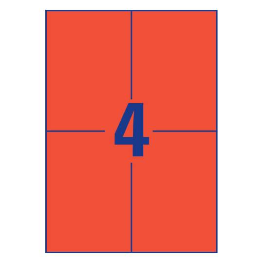 Coloured labels 105 x 148 mm Red - Al Masam Stationery LLC