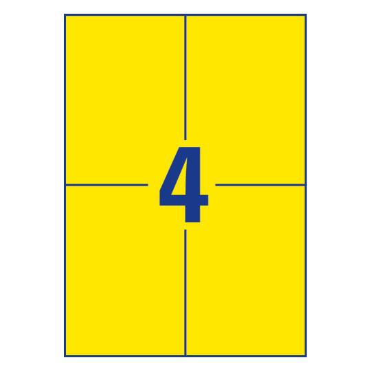 Coloured labels 105 x 148 mm Yellow - Al Masam Stationery LLC