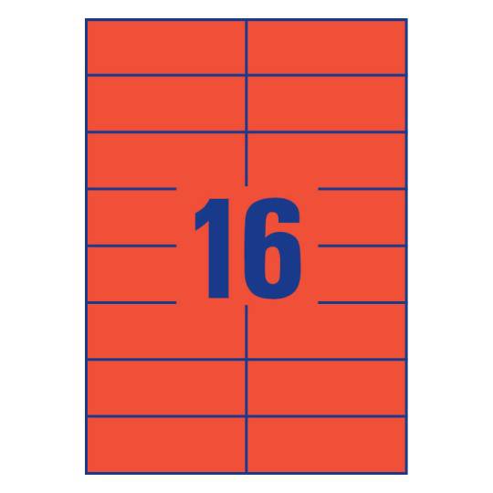 Coloured labels 105 x 37 mm Red - Al Masam Stationery LLC