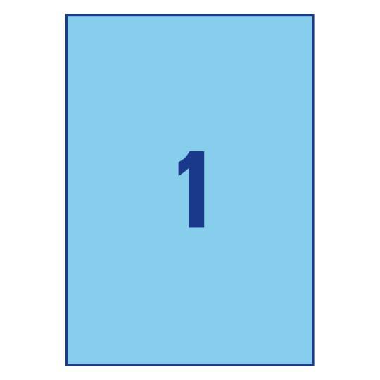 Coloured labels 210 x 297 mm Blue - Al Masam Stationery LLC
