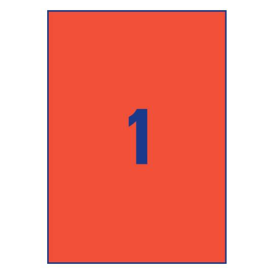 Coloured labels 210 x 297 mm Red - Al Masam Stationery LLC