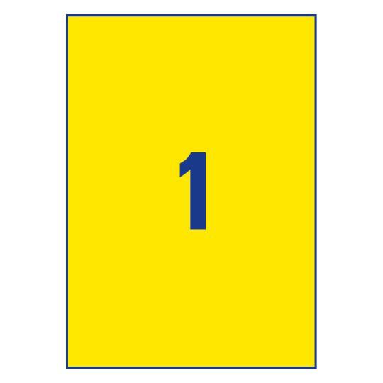 Coloured labels 210 x 297 mm Yellow - Al Masam Stationery LLC