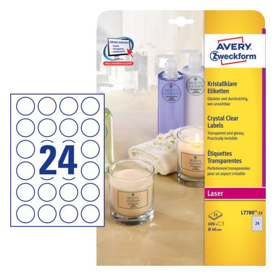 Crystal Clear labels 40 mm - Al Masam Stationery LLC