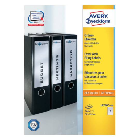 Avery Filing Labels 38 x 192 mm - (4760-100) - Al Masam Stationery LLC Main image