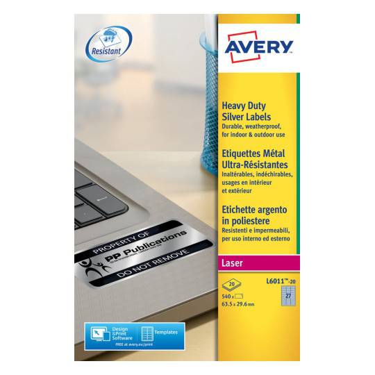 Heavy duty labels 63.5 x 29.6 mm - Al Masam Stationery LLC Main image