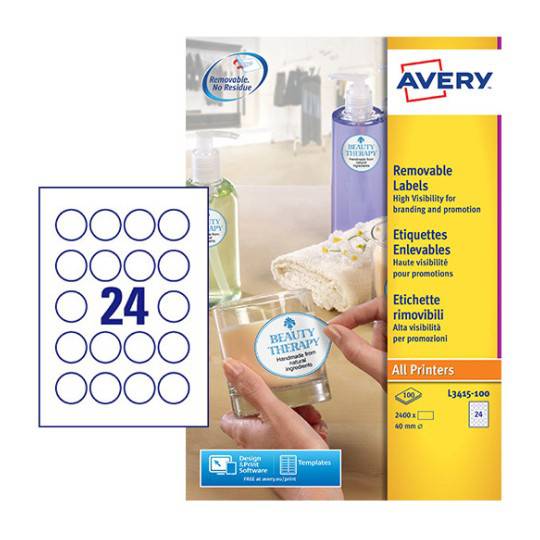 Labels in Special Shapes 40 mm Round - Al Masam Stationery LLC Main image